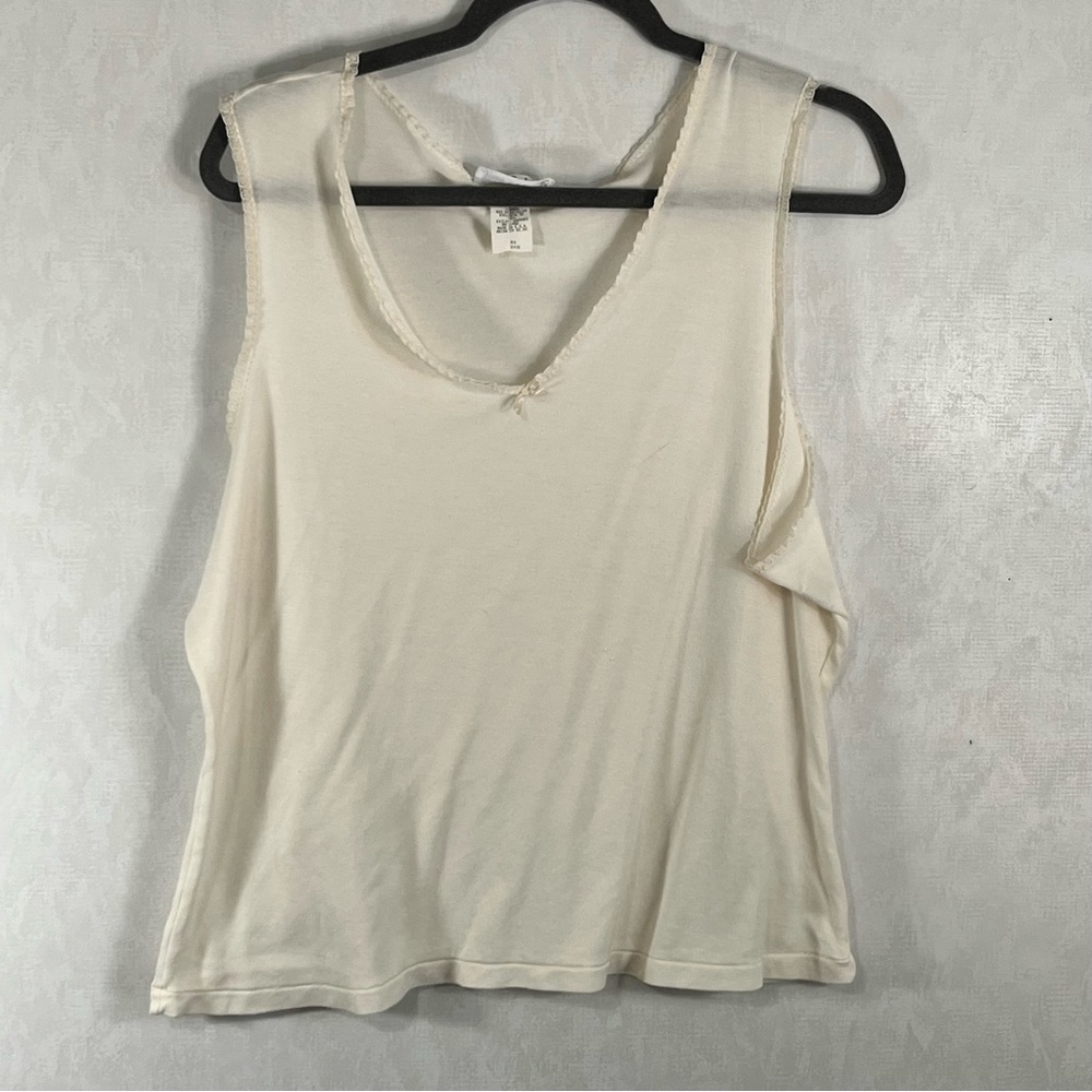 Cuddl Duds Cream Sleeveless Tank Top